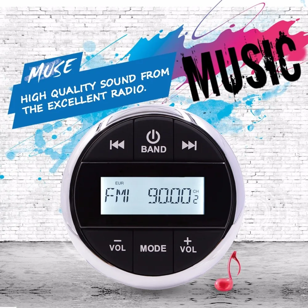 Watertight Marine Bluetooth Stereo Radio Audio FM AM Receiver Car MP3 Player USB Sound System For Motorcycle Boat SPA
Watertight Marine Bluetooth Stereo Radio Audio FM AM Receiver Car MP3 Player USB Sound System For Motorcycle Boat SPA