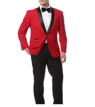 Red Jacket + Black Pants and Bow Tie Hankerchief Groomsmen Shawl Lapel Groom Tuxedos Side Vent Men Suits Wedding Best Man B925
Red Jacket + Black Pants and Bow Tie Hankerchief Groomsmen Shawl Lapel Groom Tuxedos Side Vent Men Suits Wedding Best Man B925