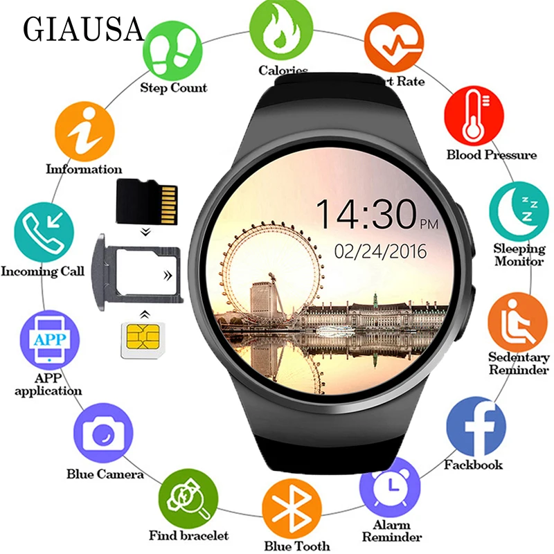 Fashion KW18 Bluetooth Smart Watch Full Screen Support SIM TF Card Smartwatch Phone Heart Rate for Apple Gear S2 Huawei Xiaomi
Fashion KW18 Bluetooth Smart Watch Full Screen Support SIM TF Card Smartwatch Phone Heart Rate for Apple Gear S2 Huawei Xiaomi