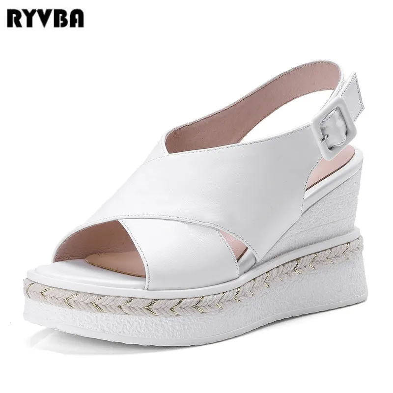 RYVBA 2018 women summer platform sandals womens genuine leather sandalias woman sexy flats sandal ankle strap wedges heels shoes
RYVBA 2018 women summer platform sandals womens genuine leather sandalias woman sexy flats sandal ankle strap wedges heels shoes