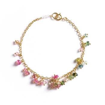 Natural Stone Rainbow Tourmaline 2-3mm 925 sterling silver Handmade Knitting Shining Small Bracelet 
Natural Stone Rainbow Tourmaline 2-3mm 925 sterling silver Handmade Knitting Shining Small Bracelet