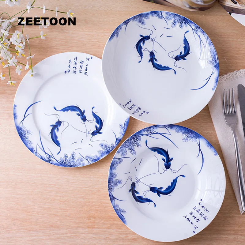 8/10inch Jingdezhen Plate Ceramic Bone china Dinner Plates Fish Pattern Decoration Dish Round Fruit Saucer Tableware Dinnerware
8/10inch Jingdezhen Plate Ceramic Bone china Dinner Plates Fish Pattern Decoration Dish Round Fruit Saucer Tableware Dinnerware