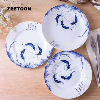 8/10inch Jingdezhen Plate Ceramic Bone china Dinner Plates Fish Pattern Decoration Dish Round Fruit Saucer Tableware Dinnerware
8/10inch Jingdezhen Plate Ceramic Bone china Dinner Plates Fish Pattern Decoration Dish Round Fruit Saucer Tableware Dinnerware