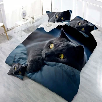 Duvet Cover Set,3D Black Cat Printing Comfortable Bedding Set Bed Cover Duvet Cover Sets Linens
Duvet Cover Set,3D Black Cat Printing Comfortable Bedding Set Bed Cover Duvet Cover Sets Linens