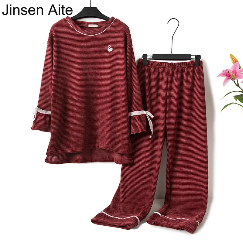 Jinsen Aite Vintage Fashion Autumn and Winter Cotton Cashmere Women Pajamas Sets Loose Long-sleeve Two-piece Home Clothes JS758
Jinsen Aite Vintage Fashion Autumn and Winter Cotton Cashmere Women Pajamas Sets Loose Long-sleeve Two-piece Home Clothes JS758