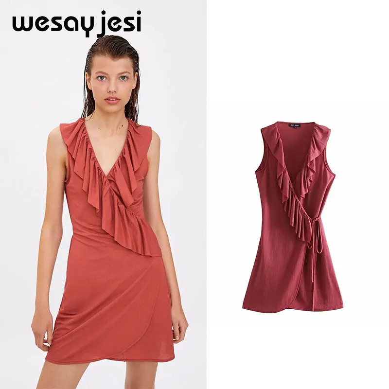 2019 summer spring dress women vestidos england style sleeveless solid ruffles mini v neck dress vestidos de fiesta party dress
2019 summer spring dress women vestidos england style sleeveless solid ruffles mini v neck dress vestidos de fiesta party dress