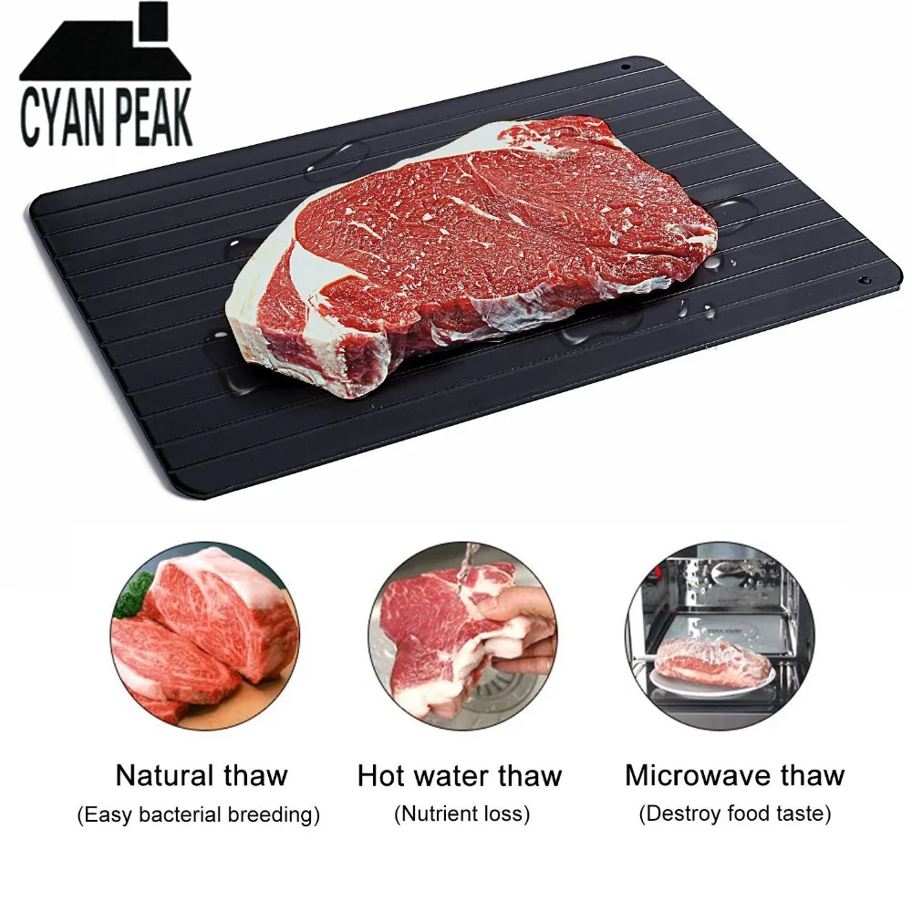 Metal Aluminum Fast Defrosting Tray Kitchen Boards Safe Thawing Meat Fish Home Kitchen Defrost Gadget Frozen Food Tools
Metal Aluminum Fast Defrosting Tray Kitchen Boards Safe Thawing Meat Fish Home Kitchen Defrost Gadget Frozen Food Tools