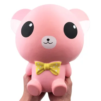 

Bow Bear Big Jumbo Squishy Huge Squishes Slow Rising Toys Soft PU Giant Animal Squish Relief Antistress Kids Gift 25cm