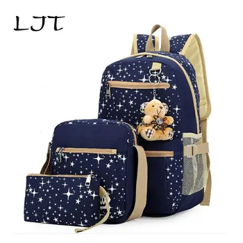 LJT 4 Sets Students Shoulder Bag Korean Canvas Printing Large Capacity Backpack College School Bag for Girls Travel Racksack
LJT 4 Sets Students Shoulder Bag Korean Canvas Printing Large Capacity Backpack College School Bag for Girls Travel Racksack