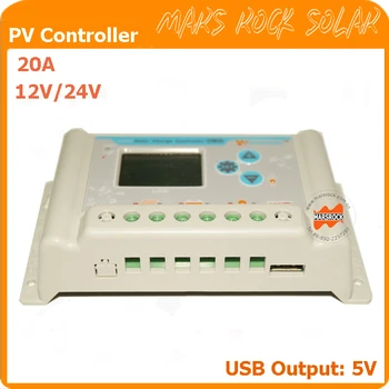 20A 12V/24V PWM solar charge controller with 5V output USB and big LCD screen
20A 12V/24V PWM solar charge controller with 5V output USB and big LCD screen