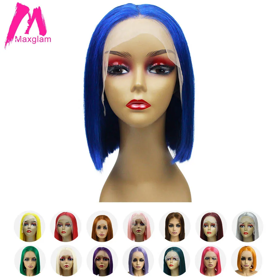 Maxglam Short Lace Front Human Hair Wigs Blonde 613 Bob Lace Front Wig Blue Pink Multiple Colors For Black Women Free Shipping
Maxglam Short Lace Front Human Hair Wigs Blonde 613 Bob Lace Front Wig Blue Pink Multiple Colors For Black Women Free Shipping