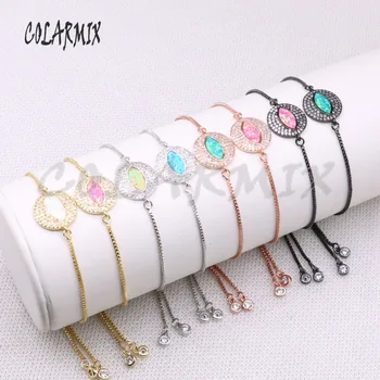 Wholesale Jewelry round charm Bracelet eyes with Opal stone bracelet Mix color metal chain bracelet jewelry gift for lady 4299
Wholesale Jewelry round charm Bracelet eyes with Opal stone bracelet Mix color metal chain bracelet jewelry gift for lady 4299