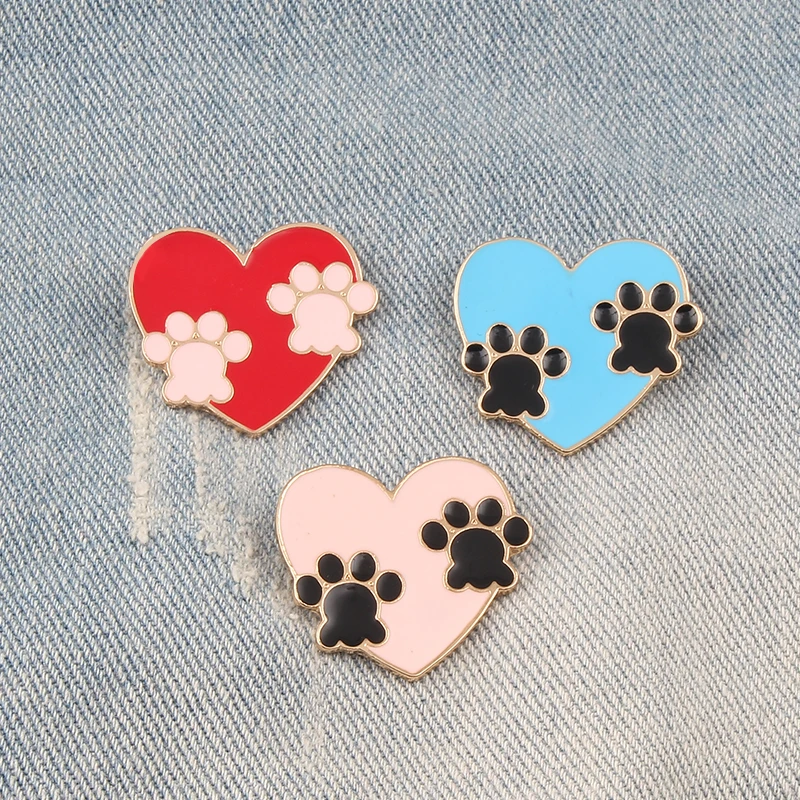 New Cute Cartoon Heart Dog Claw Enamel pin Fashion Female Love Paw Brooch Dress Denim Jackets Lapel Pin Children Jewelry Gift
New Cute Cartoon Heart Dog Claw Enamel pin Fashion Female Love Paw Brooch Dress Denim Jackets Lapel Pin Children Jewelry Gift