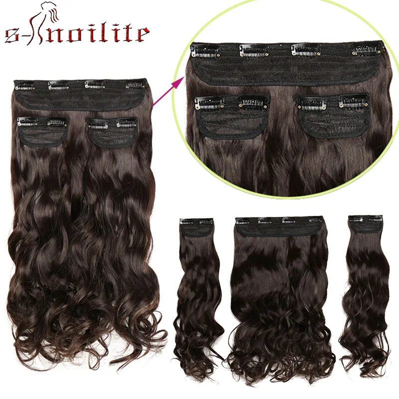 S-noilite 20" 3pcs/set Clip in synthetic Hair Extension natural hair Straight Wavy hair for women black brown hair long
S-noilite 20" 3pcs/set Clip in synthetic Hair Extension natural hair Straight Wavy hair for women black brown hair long