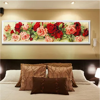 

90*30cm Fashion DIY Drawing Crafts Romantic Roses Diamond Painting Cross Stitch Mosaic Pasted Rhinestones Embroidery For Drop Sh