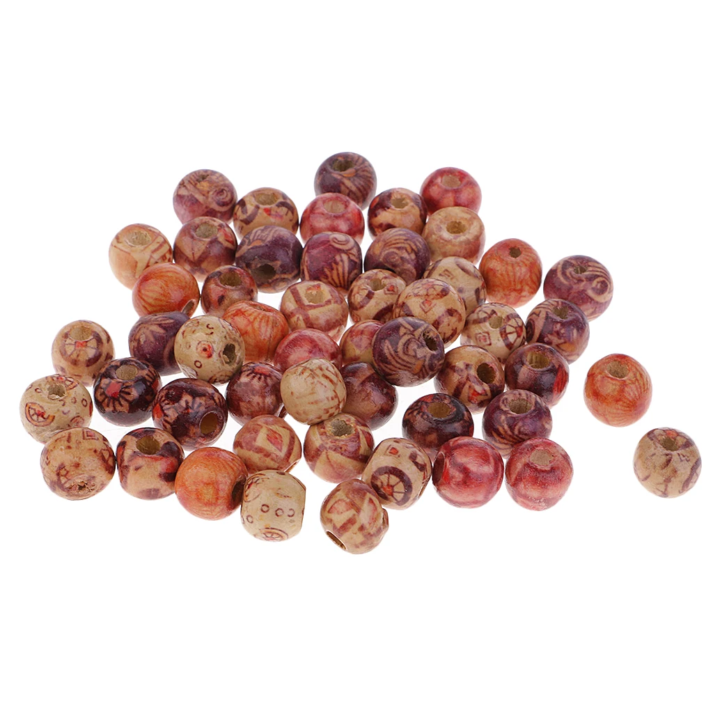 50pcs Vintage Printed Wooden Round Beads Large Hole European Beads for Jewelry Making Craft
50pcs Vintage Printed Wooden Round Beads Large Hole European Beads for Jewelry Making Craft