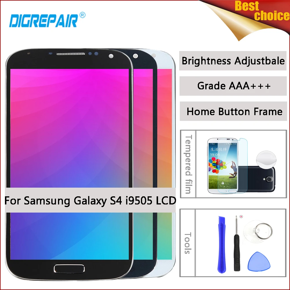 For Samsung Galaxy S4 i9505 LCD Display Touch Screen Digitizer Assembly Replacement Parts For samsung s4 lcd Frame Tempered film
For Samsung Galaxy S4 i9505 LCD Display Touch Screen Digitizer Assembly Replacement Parts For samsung s4 lcd Frame Tempered film