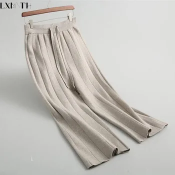 LXMSTH Fall Winter Korean Women Loose Casual Pants Lace UP Elastic Waist Wide leg Wool Knitted Pants Straight Grey Black Beige
LXMSTH Fall Winter Korean Women Loose Casual Pants Lace UP Elastic Waist Wide leg Wool Knitted Pants Straight Grey Black Beige