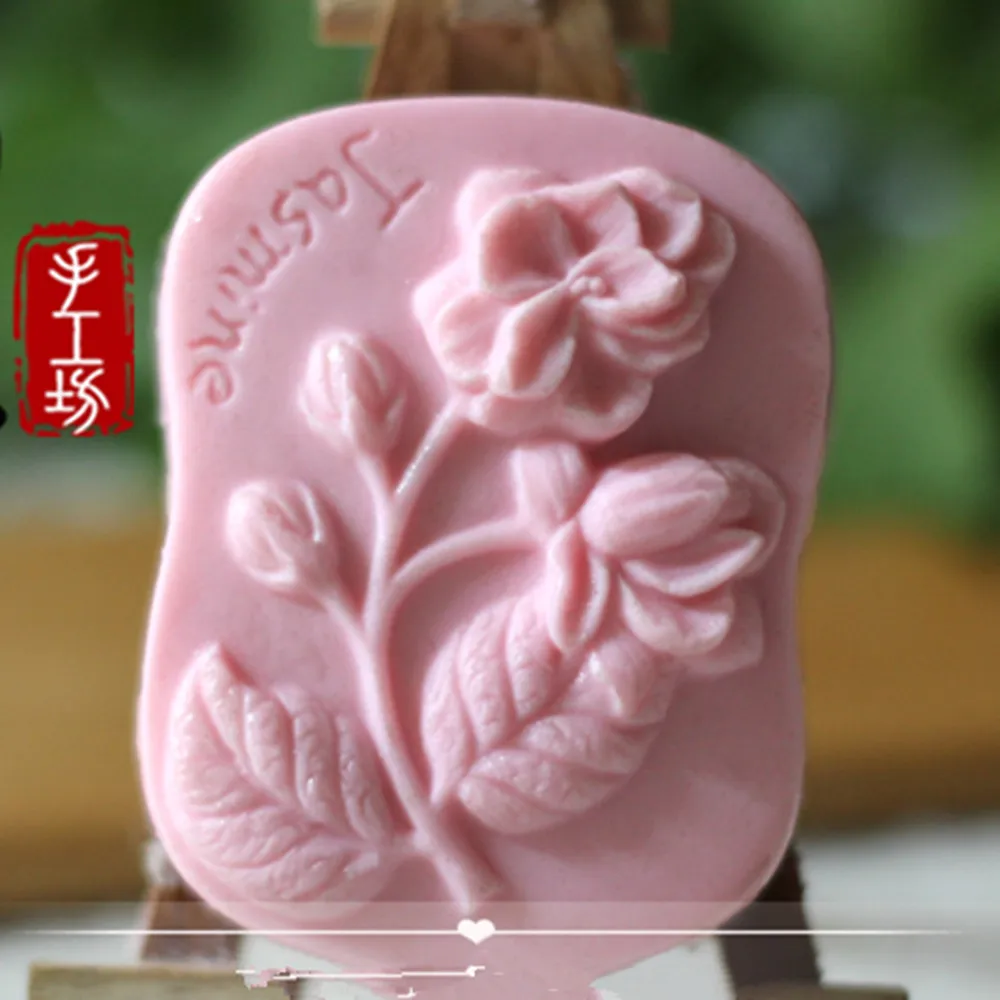 Grainrain Soap Mold Craft Jasmine Silicone Soap Making Mould Candle Resin Handmade Mold