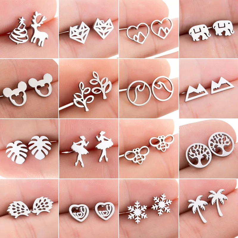 Jisensp Punk Stainless Steel Animal Heart Leaf Mickey Stud Earrings for Women Girls Minimalist Jewelry Earing Accessories Gift
Jisensp Punk Stainless Steel Animal Heart Leaf Mickey Stud Earrings for Women Girls Minimalist Jewelry Earing Accessories Gift