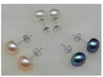 free shipping>>>>noble jewelry 925 sterling Silver charming 3 Pair 8-9mm white &black &pink Freshwater Pearl Earring
free shipping>>>>noble jewelry 925 sterling Silver charming 3 Pair 8-9mm white &black &pink Freshwater Pearl Earring