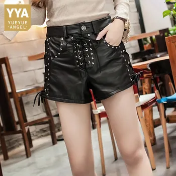 New Designer Rivet Lace Up Genuine Leather Shorts Women Luxury Sheepskin Real Leather Shorts Punk High Waist Ladies Streetwear
New Designer Rivet Lace Up Genuine Leather Shorts Women Luxury Sheepskin Real Leather Shorts Punk High Waist Ladies Streetwear