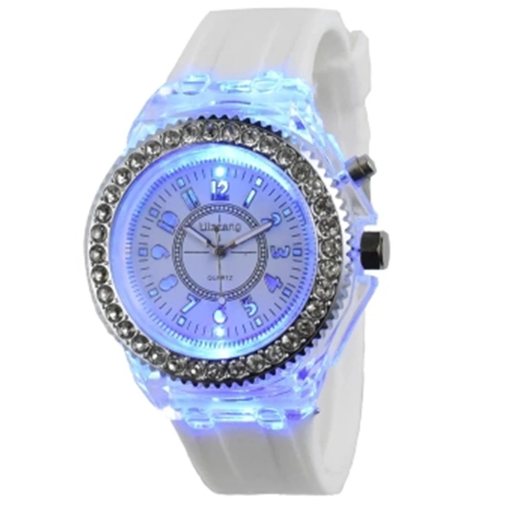 

Kids Smart Watch for Children LED Display Multicolor Sparkle Noctilucent Luminous Simulated Diamond Student Creative Cost Watch