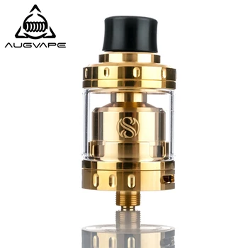 

Augvape Vaporizer Tank Merlin mini RTA Atomizer 24mm 2ml Gold Plated Dual Coil Deck Dual Airflow Electronic Cigarette Atomizer