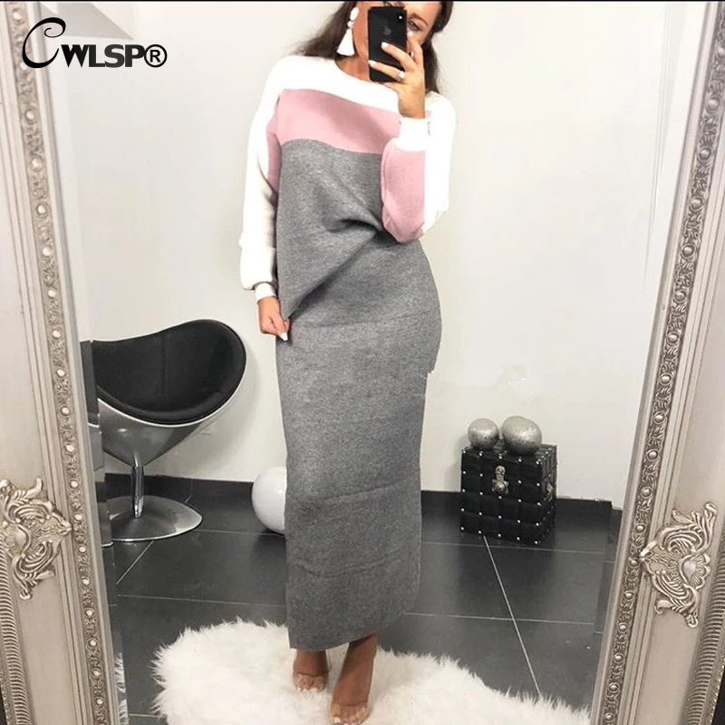 CWLSP Autumn Winter Contrast Color Fashion 2-pieces (shirts+Skirts) Suit Woman O-neck casual shirt Slim long skirt QL4300
CWLSP Autumn Winter Contrast Color Fashion 2-pieces (shirts+Skirts) Suit Woman O-neck casual shirt Slim long skirt QL4300