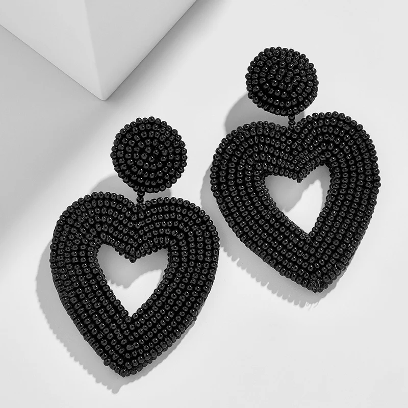 JUJIA Boho Jewelry Women Heart Beads Handmade Hanging Earrings Girl Big Dangle Drop Earrings Party Statement Bijoux
JUJIA Boho Jewelry Women Heart Beads Handmade Hanging Earrings Girl Big Dangle Drop Earrings Party Statement Bijoux