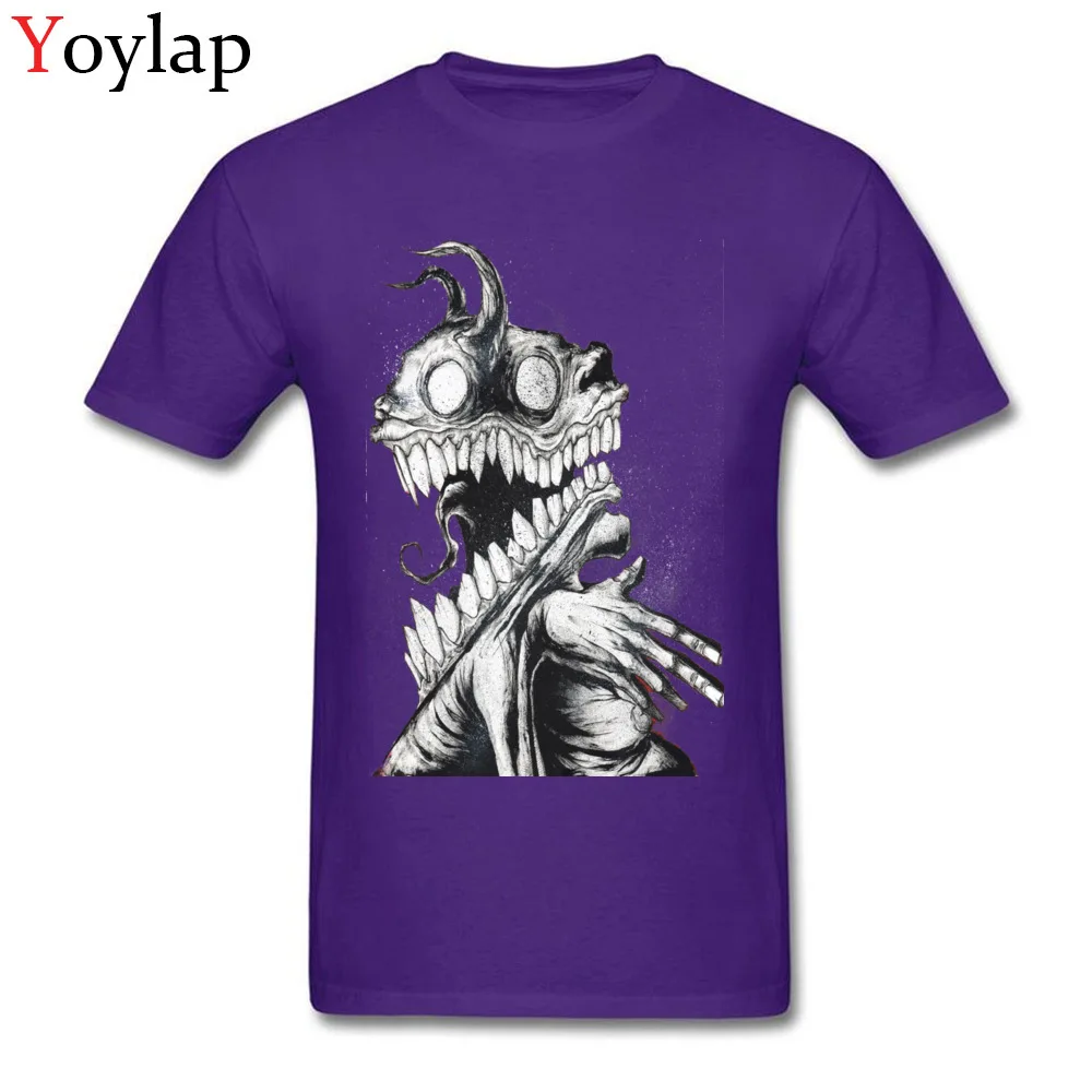 Classic Printed Tops Tees O-Neck Summer Autumn 100% Cotton Short Sleeve T Shirt for Men Devils Backbone Funny Tee Shirt purple