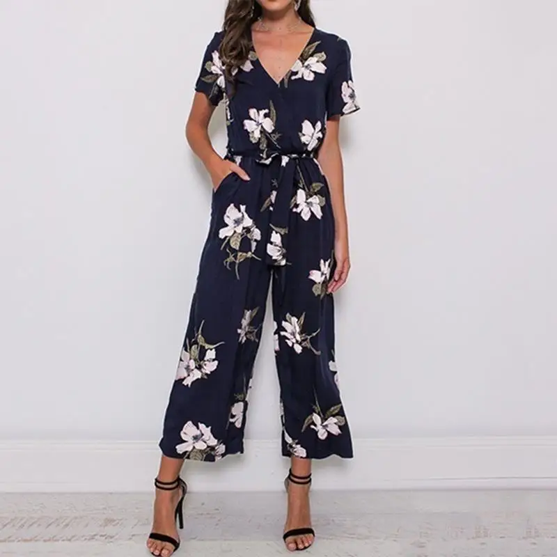 2019 Summer Women Casual Short Sleeve V-Neck Jumpsuits Fashion Ladies Boho Floral Wide Leg Loose Long Pants Trousers SJ3234C
2019 Summer Women Casual Short Sleeve V-Neck Jumpsuits Fashion Ladies Boho Floral Wide Leg Loose Long Pants Trousers SJ3234C