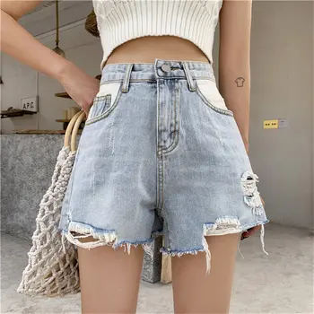 HziriP 2019 Summer Stylish Patchwork Hole High Waist Casual New jeans Washed Denim Sticking Cloth Simple Loose Fresh Shorts
HziriP 2019 Summer Stylish Patchwork Hole High Waist Casual New jeans Washed Denim Sticking Cloth Simple Loose Fresh Shorts