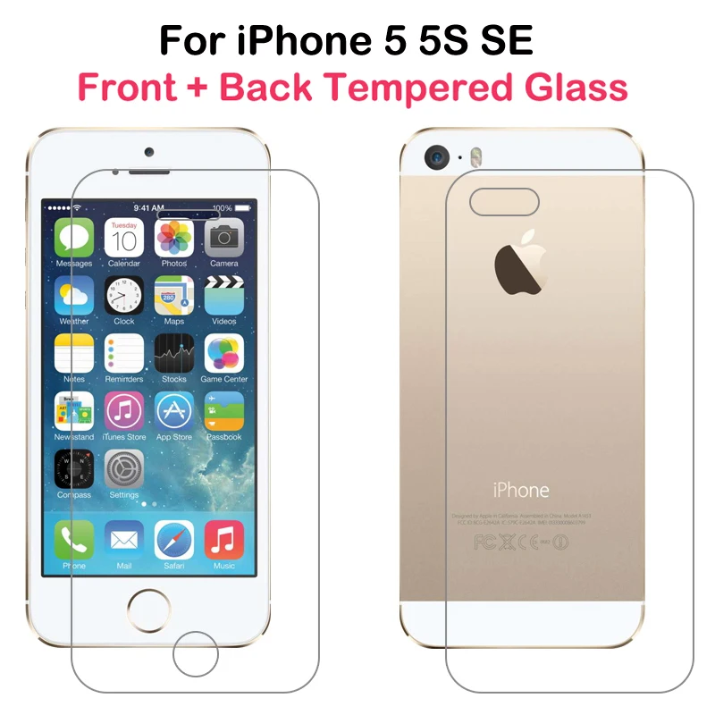 FRVSIMEM 2pcs/set Front+Back Tempered Glass for Apple iPhone 5 5S SE Explosion-Proof Anti Shatter Screen Protector Glass Film
FRVSIMEM 2pcs/set Front+Back Tempered Glass for Apple iPhone 5 5S SE Explosion-Proof Anti Shatter Screen Protector Glass Film