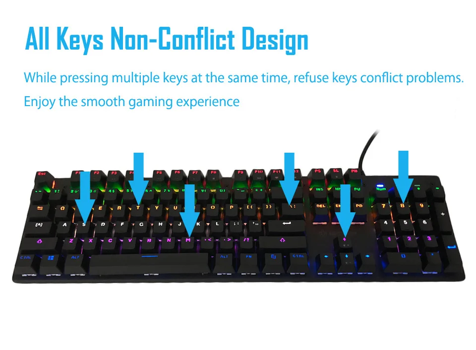 JK300 USB Wired Gaming Keyboard Mechanical (3-3)