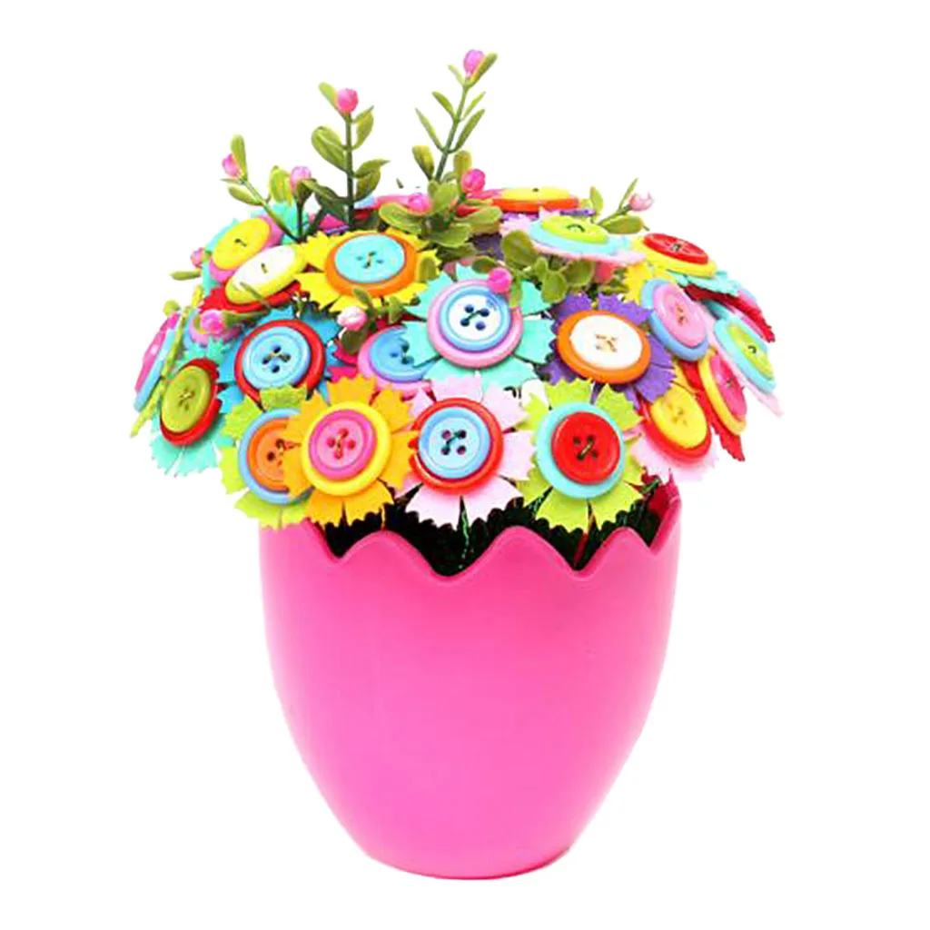 DIY Craft Iron Wire Button Felt Bouquet Kit Make 40 Flowers DIY Craft Iron Wire Button Felt Bouquet Kit Make 40 Flowers