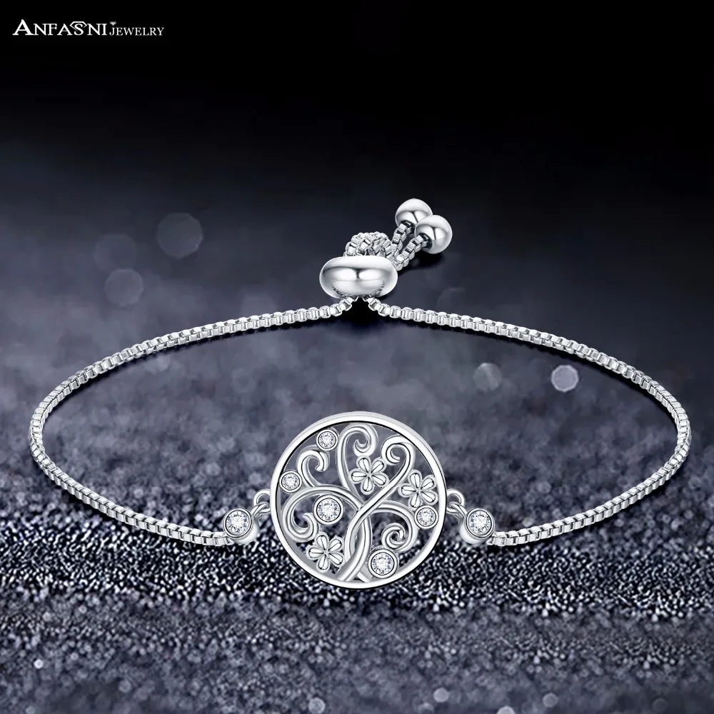 ANFASNI New Design Tree of life Bracelets Flower With Clear CZ Adjustable Charm Bracelet For Women Jewelry Friend Gift DBR0140-B
ANFASNI New Design Tree of life Bracelets Flower With Clear CZ Adjustable Charm Bracelet For Women Jewelry Friend Gift DBR0140-B