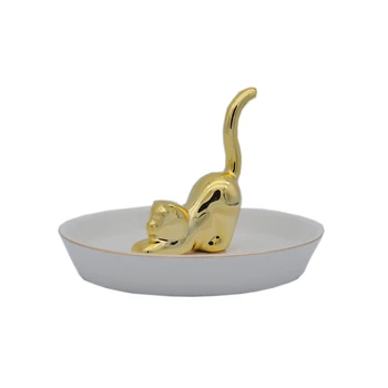 Kitten Jewelry Storage Tray Toilet Desk Decorative Ring Storage Plate Jewelry Dish for Dressing Table Ceramic Animal Plate Craft
Kitten Jewelry Storage Tray Toilet Desk Decorative Ring Storage Plate Jewelry Dish for Dressing Table Ceramic Animal Plate Craft