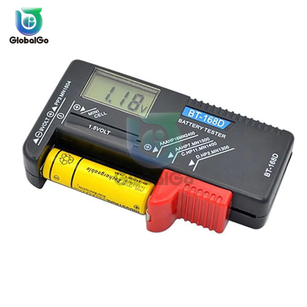 BT-168D Digital LCD Battery Capacity Tester Smart Electronic AA/AAA/C/D/9V/1.5V Button Cell Battery Meter Measuring Tool
BT-168D Digital LCD Battery Capacity Tester Smart Electronic AA/AAA/C/D/9V/1.5V Button Cell Battery Meter Measuring Tool
