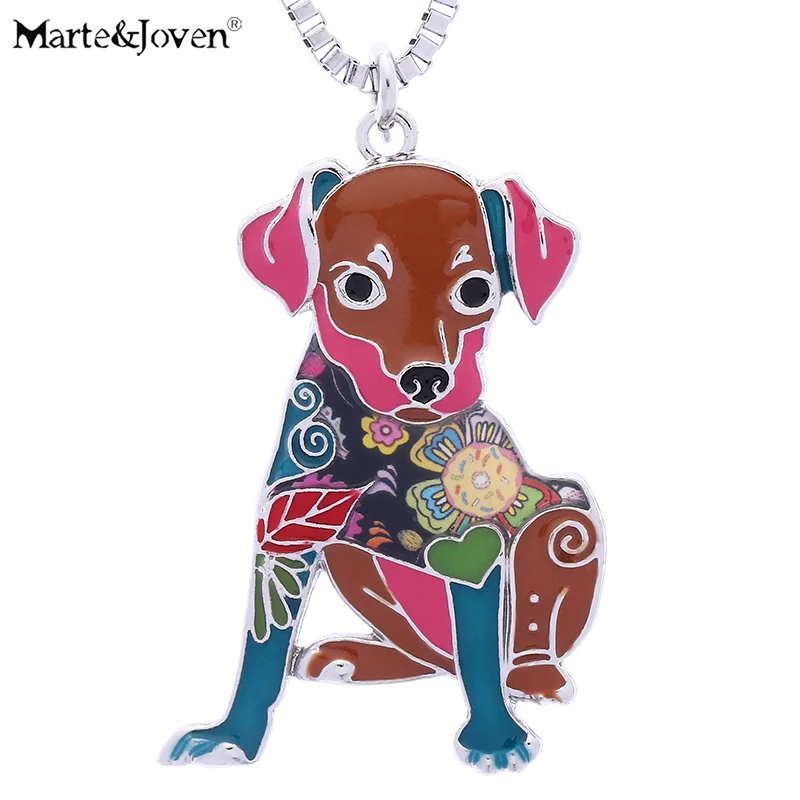 Marte&Joven Colorful Miniature Pinscher Necklace Gifts for Women Dog Lover Unique Enamel Animal Dog Pendants Jewelry
Marte&Joven Colorful Miniature Pinscher Necklace Gifts for Women Dog Lover Unique Enamel Animal Dog Pendants Jewelry