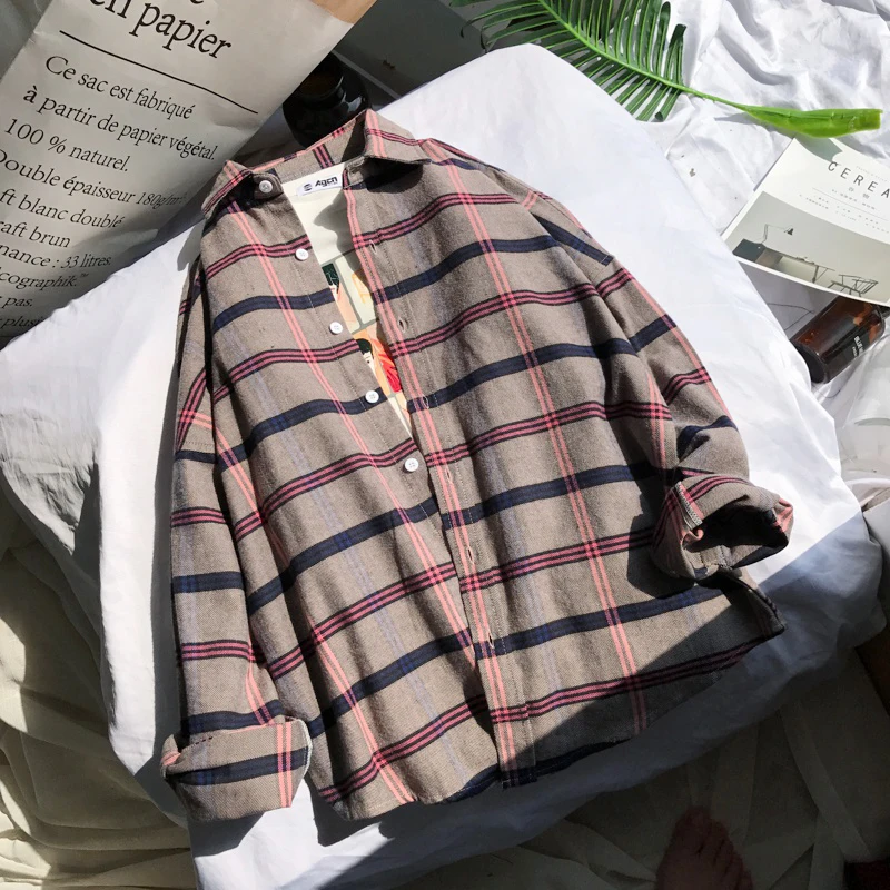 Men Women Spring And Autumn Fashion Brand Korea Style ulzzang Harajuku BF Plaid Long Sleeve Shirt Male Lover Casual Loose Shirts
Men Women Spring And Autumn Fashion Brand Korea Style ulzzang Harajuku BF Plaid Long Sleeve Shirt Male Lover Casual Loose Shirts