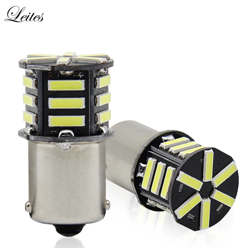 1156 BA15S P21W S25 1459 21 LED 7020 SMD Canbus Car Styling Front Turn Signal Lamp Backup Lights White Amber (4)