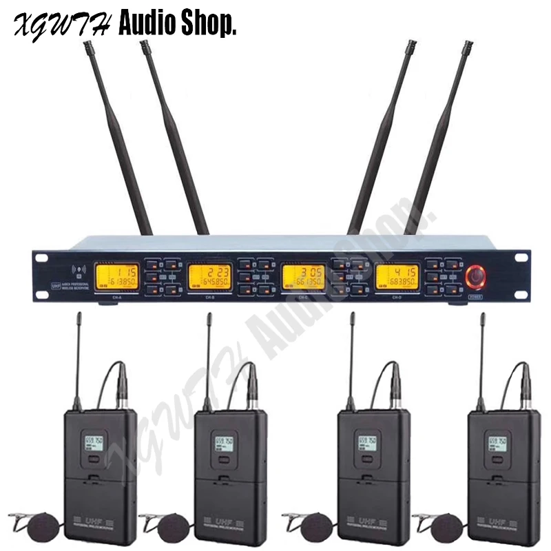 UHF Wireless Microphone System 4 Lavalier Lapel Collar Clip-on Headset Mic 1 Wireless Receiver Cable LCD Display For Karaoke
UHF Wireless Microphone System 4 Lavalier Lapel Collar Clip-on Headset Mic 1 Wireless Receiver Cable LCD Display For Karaoke