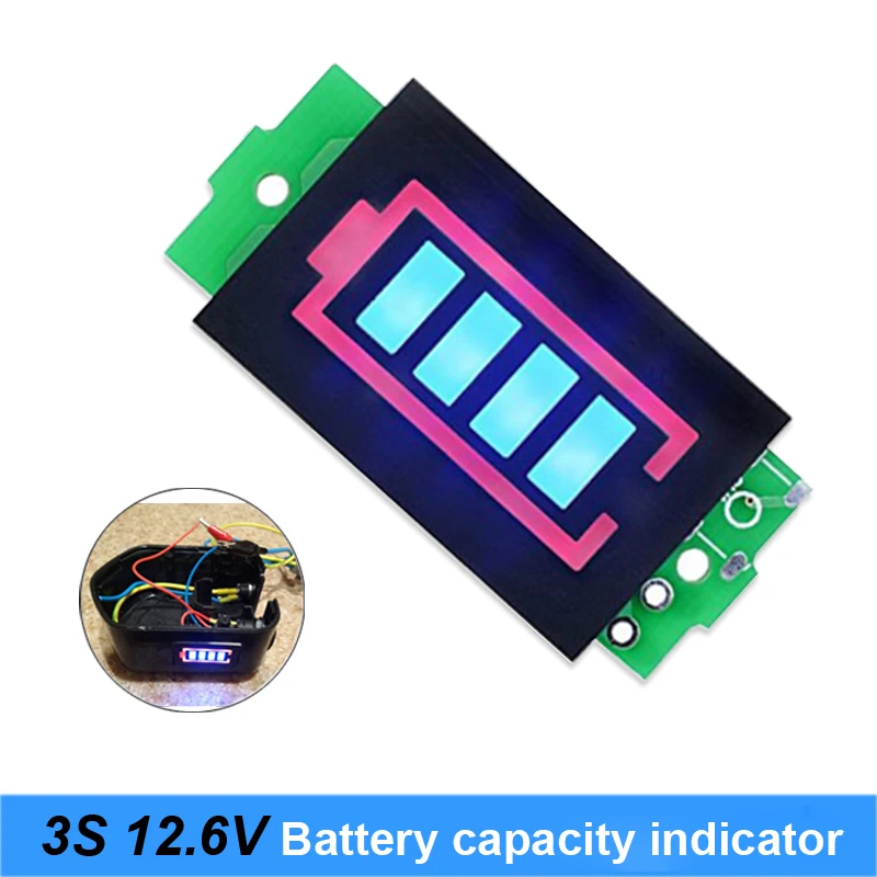 3S 3 Series Lithium Battery Capacity Indicator Module 12.6V Blue Display Electric Vehicle Battery Power Tester Li-po Li-ion AU2
3S 3 Series Lithium Battery Capacity Indicator Module 12.6V Blue Display Electric Vehicle Battery Power Tester Li-po Li-ion AU2