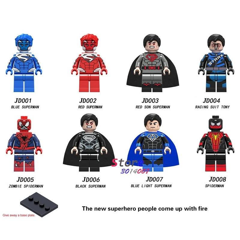 Single Building Blocks Blue Light Red Son Black Superman Zombie Spiderman Racing Suit Tony Tony k toys for children
Single Building Blocks Blue Light Red Son Black Superman Zombie Spiderman Racing Suit Tony Tony k toys for children