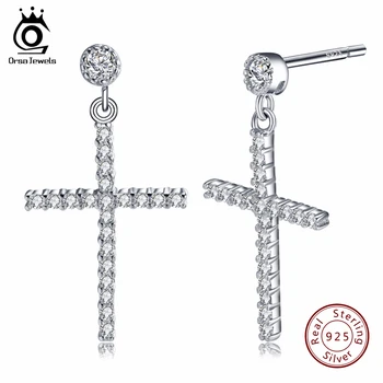 ORSA JEWELS Real 925 Sterling Silver Zircon Earring Pure Sterling Silver for Women/Men Cross Drop Earrings Fashion Jewelry SE37
ORSA JEWELS Real 925 Sterling Silver Zircon Earring Pure Sterling Silver for Women/Men Cross Drop Earrings Fashion Jewelry SE37