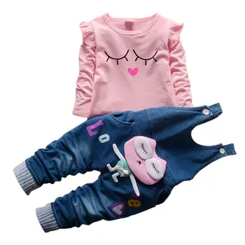 Newborn Baby Girl Clothing Suit Baby Cotton Cartoon Pattern T-shirt + Jeans Shoulder Pants Children Suits Kids Outfit Clothing
Newborn Baby Girl Clothing Suit Baby Cotton Cartoon Pattern T-shirt + Jeans Shoulder Pants Children Suits Kids Outfit Clothing