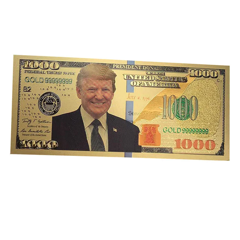 Plastic Commemorative Coin New Trump Gold Foil Banknote Gold Foil Gold Foil Creative Commemorative Coin
Plastic Commemorative Coin New Trump Gold Foil Banknote Gold Foil Gold Foil Creative Commemorative Coin