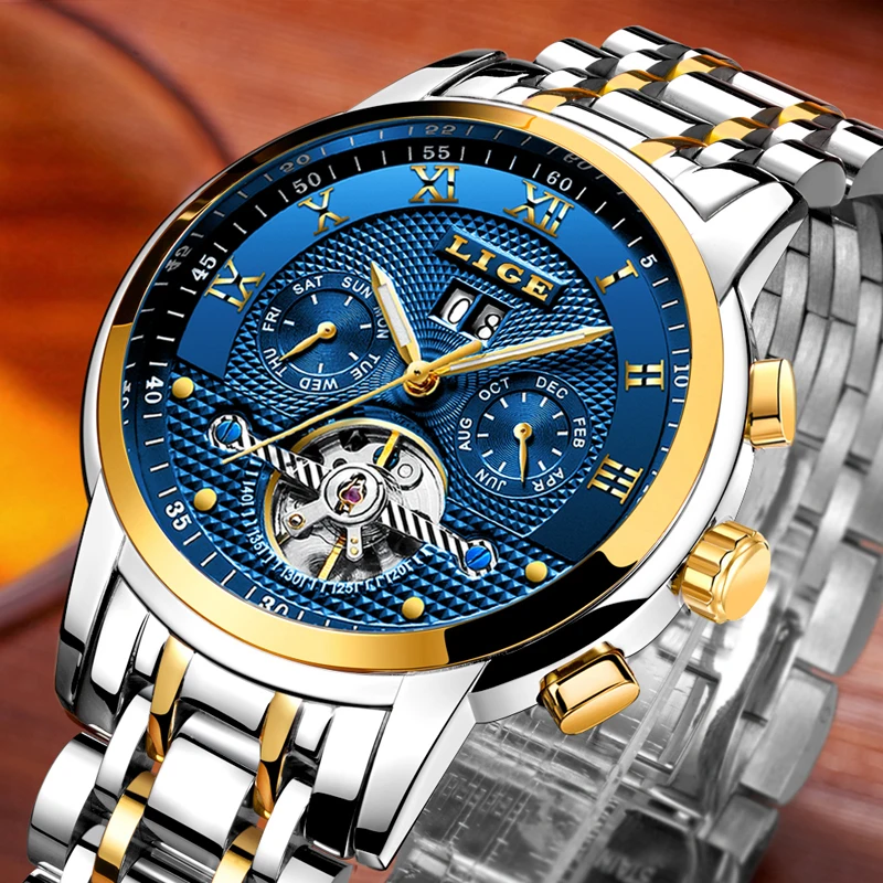 LIGE Mens Watches Top Brand Luxury Automatic Mechanical Watch Men Full Steel Business Waterproof Sport Watches Relogio Masculino
LIGE Mens Watches Top Brand Luxury Automatic Mechanical Watch Men Full Steel Business Waterproof Sport Watches Relogio Masculino