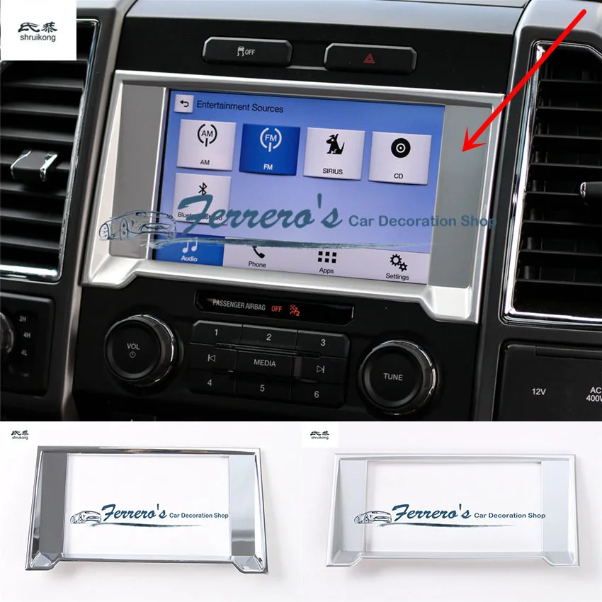 Free shipping 1pc ABS chrome car sticker Central control navigation decoration trim cover Sequins for 2015 2016 2017 Ford F150
Free shipping 1pc ABS chrome car sticker Central control navigation decoration trim cover Sequins for 2015 2016 2017 Ford F150